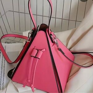 PINK TRIANGLE HANDBAG W/STRAP by Gecko